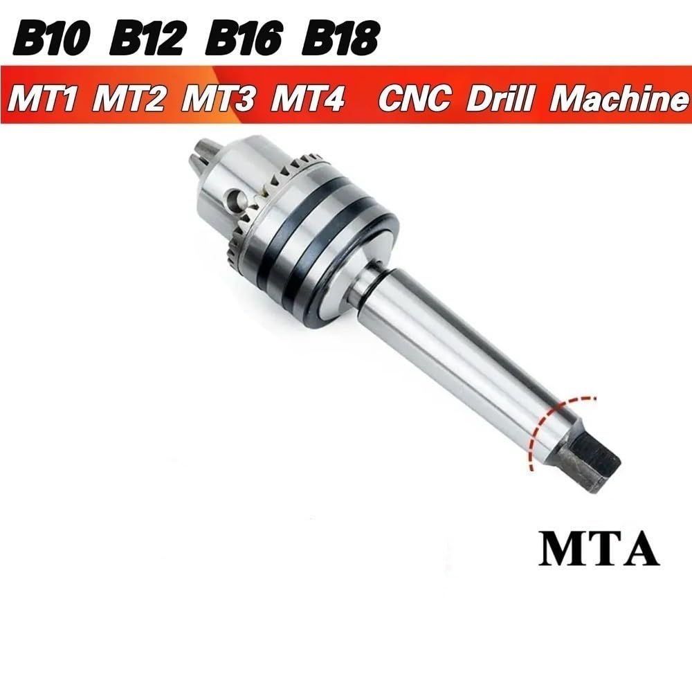1 Stück Drehmaschine CNC Bohrmaschine Chuck Set, Morse Tapper Schaft Bohrfutter Halter Arbor MTA B10 B12 B16 B18(3 * 12)