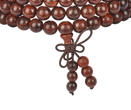 anzhongli Mala Beads Bracelet 108 8mm Beaded Bracelet Sandalwood Elastic