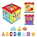 FancyWhoop Música Cubo de Actividades, 6 in 1 Centro de Actividades Juguetes educativos con luz de Sonido de 1 Años Regalo para bebés Niños