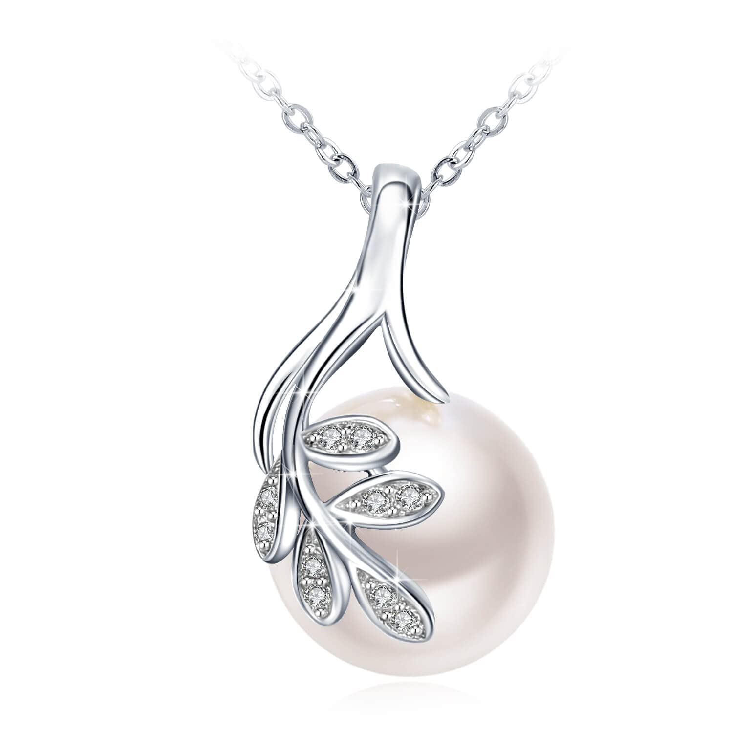 J.RoséeFashion Crystal 18K Gold Plated 925 Sterling Silver Pearl Necklace for Women Gift Packing J.Rosée Fashion Jewelry JR536