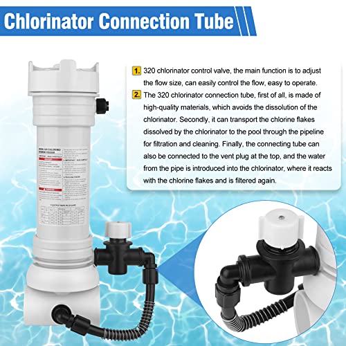 Upgraded 320 Pool Automatic Chlorine/Bromine Inline Feeder Compatible With Pentair Rainbow 320 Chlorinator, R171096 Feeder With Complete Accessories, One Year Warranty #TOP2