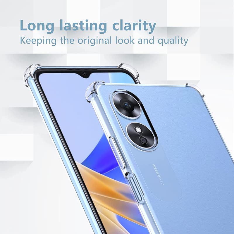 Image of for Oppo A78 5G Case,Oppo A78 5G Phone Case Clear Transparent Reinforced Corners TPU Shock-Absorption Flexible Cell Phone Cover for Oppo A78 5G - Transparent