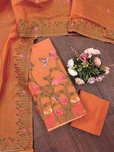 Image of DEVANGI Women's Jamdani Cotton Unstitched Suit & Dupatta Material