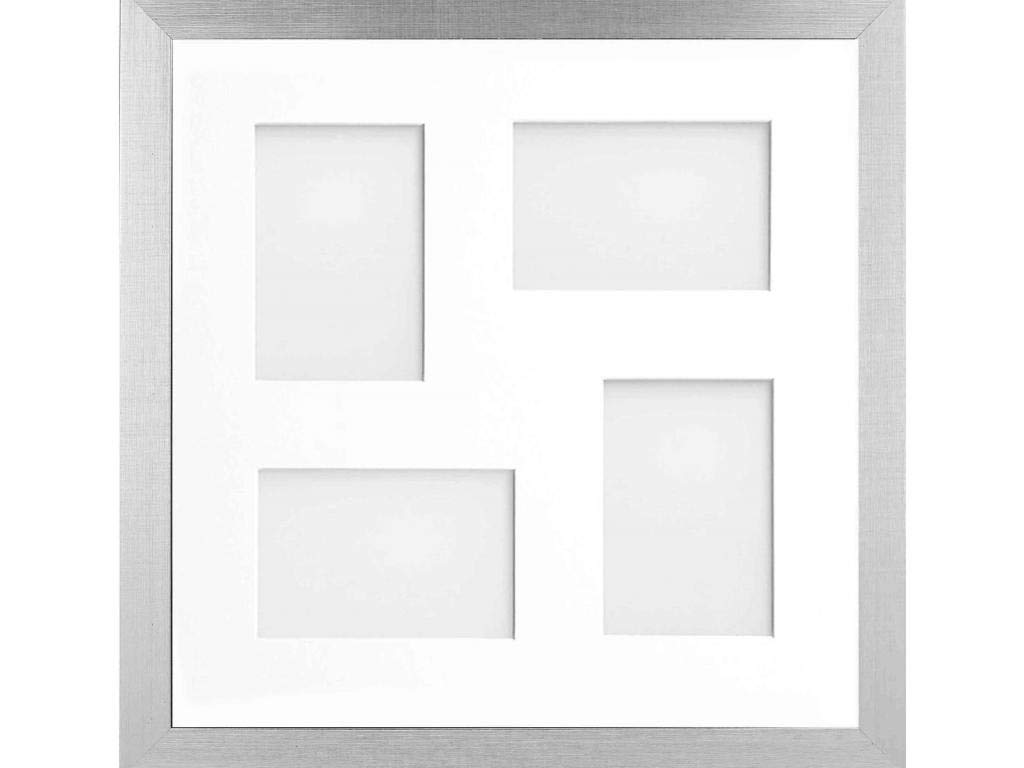 Frame Company Simpson Silver Multi Aperture Photo Frame, 40x40cm for 6x4 inch (x4 mix)