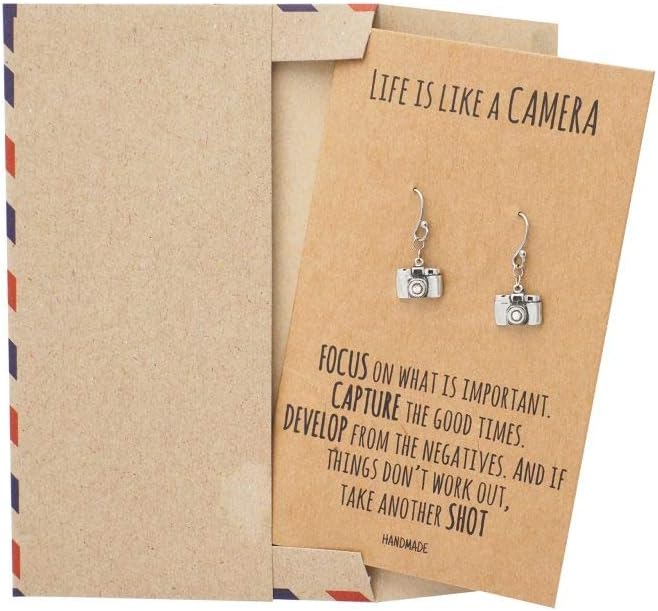 quan jewelry Cute Vintage Camera Miniature Jewelry for Women, Photography Gifts