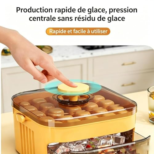 Mini machine à glaçons empilable, démoulage par simple pression et poignée cachée pratique - 5