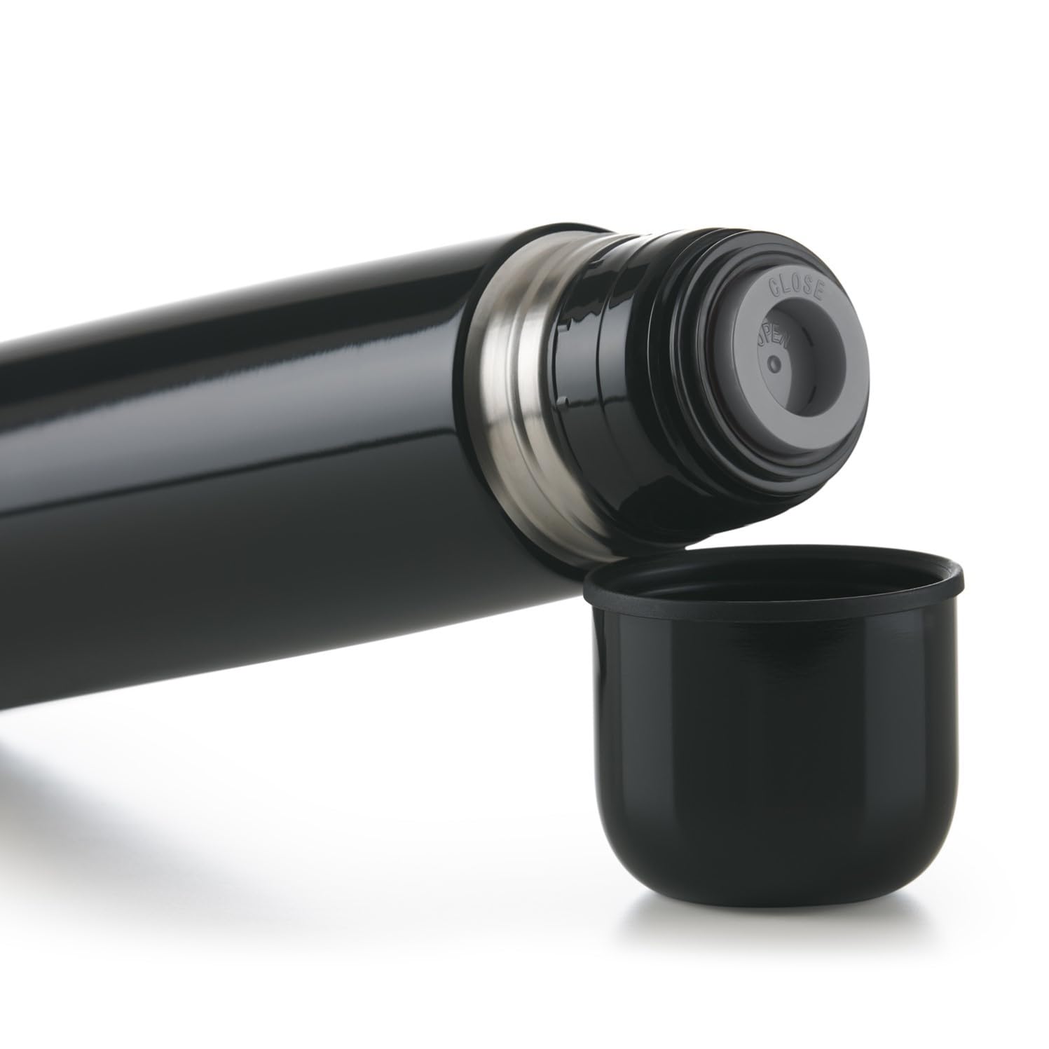 Blumtal Termos Caffè in Acciaio Inox Doppia Parete, Borraccia Termica per Bevande Calde e Fredde, Tappo Quick-Press, 350ml, Nero