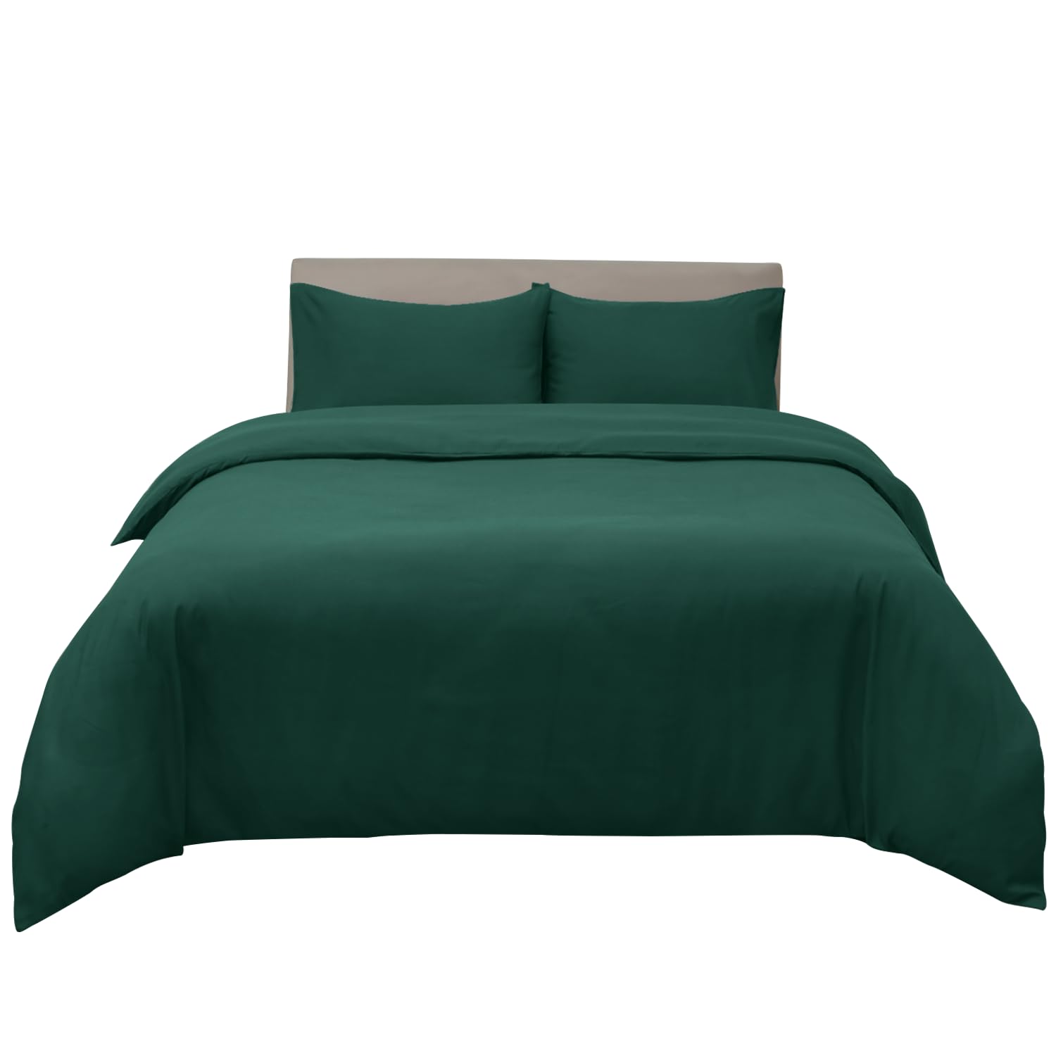 Hafaa Dyed Duvet Cover Brushed Microfiber Quilt Cover with Button Closure Luxury Bedding Emerald Duvet Cover with 2 Pillowcases King Size Duvet Set (230cm x 220cm)