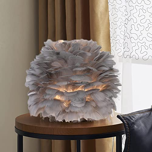 Pink Feather Table Lamp - Romantic Swan Design, Aesthetic Bedroom