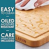 Premium Organic 2-in-1 Extra-Large Wooden Chopping Board & Serving Tray – 44x30x2cm – Multi-Purpose Bamboo Cutting Board with Juice Groove for Carving Meat, Vegetables, Cheese and Bread – by LARHN - Image 5