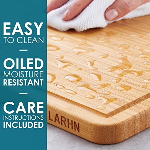 Premium Organic 2-in-1 Extra-Large Wooden Chopping Board & Serving Tray – 44x30x2cm – Multi-Purpose Bamboo Cutting Board with Juice Groove for Carving Meat, Vegetables, Cheese and Bread – by LARHN - Cosy Home Interiors Premium Organic 2-in-1 Extra-Large Wooden Chopping Board & Serving Tray – 44x30x2cm – Multi-Purpose Bamboo Cutting Board with Juice Groove for Carving Meat, Vegetables, Cheese and Bread – by LARHN - Image 5