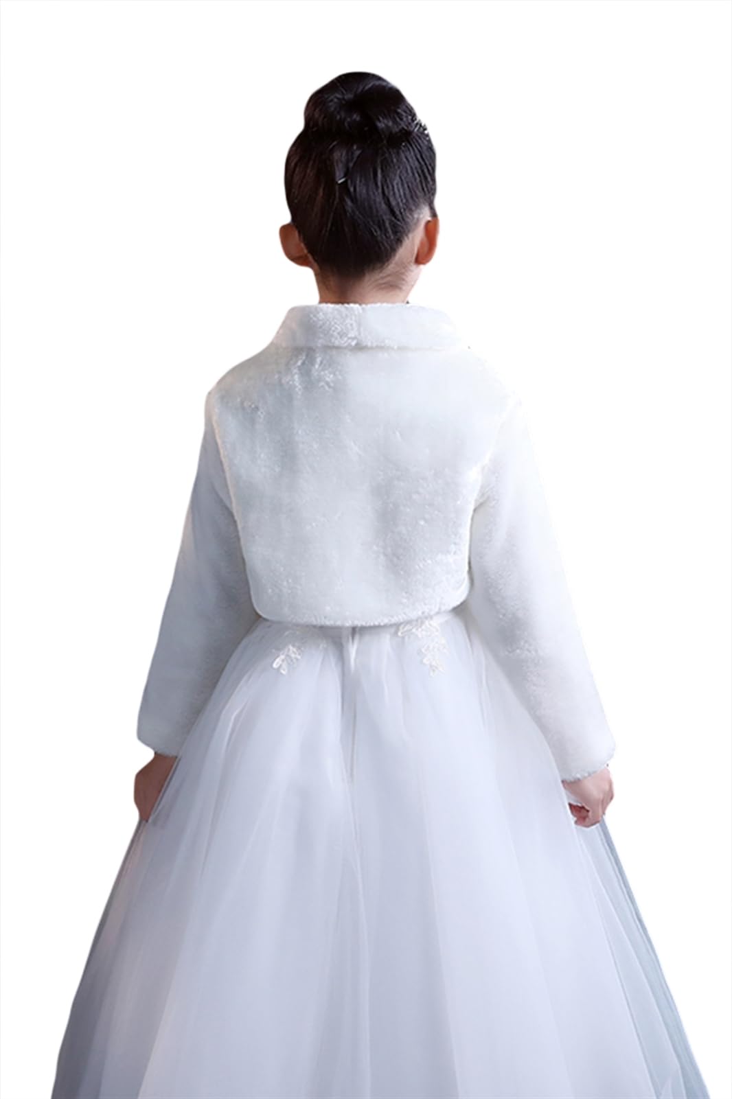 Fausse Fourrure Bolero Fille Mariage Bolero Veste Fille Princesse Ceremonie Bapteme à Manches Longues
