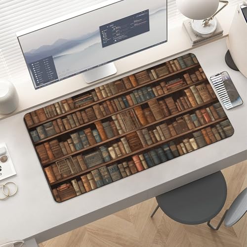 Mouse pad grande de goma antideslizante para escritorio miniatura 6