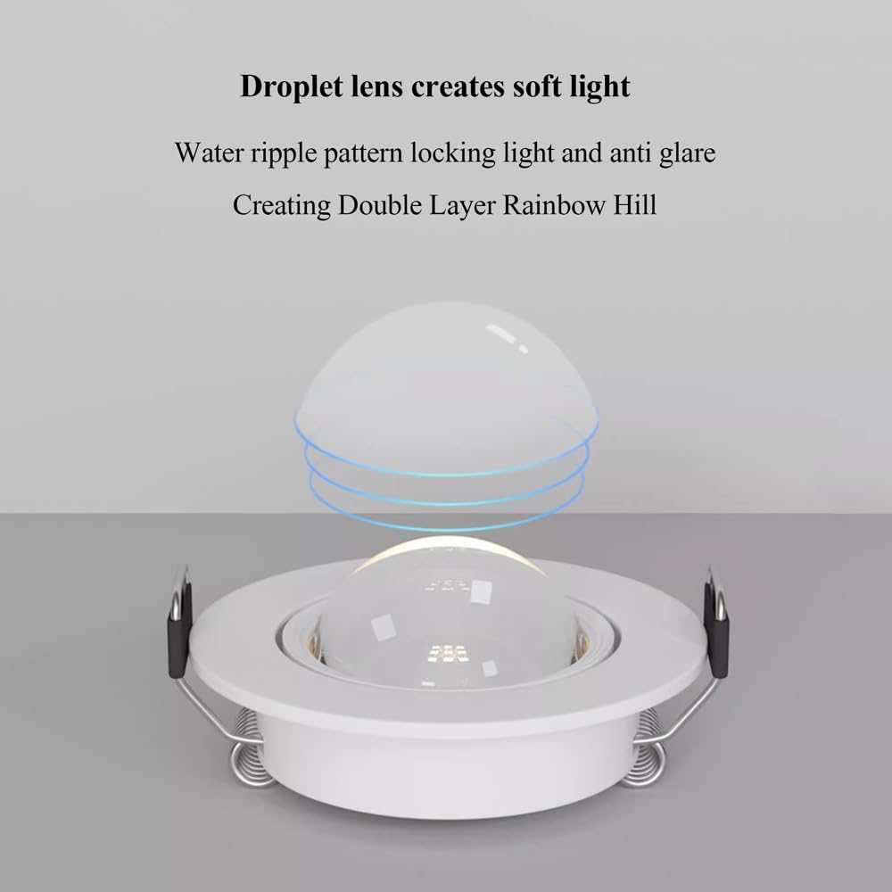 1/3/9pcs Downlight 7W Spot LED Downlight AC 90-260V Round Recessed Spot Lighting Baffle Trim Simple Retrofit Installation - No Flicker Small Hill Spotlight