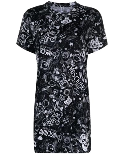 T-shirt Moschino maxi noir à logo imprimé pour femme taille 42 ES24MO07