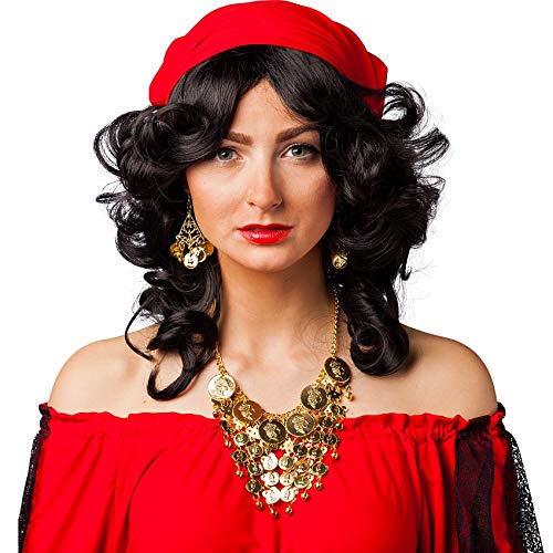 Opwindende Gipsy sieradenset zigeunerin / goud kettinglengte variabel, oorbellen 7 cm lang / waarzegger modesieraad met… - Image 3
