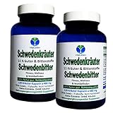 Schwedenkräuter - Schwedenbitter - BITTER KRÄUTER & Bitterstoffe OHNE Alkohol 240 (2x120) Kapseln für Fitness, Wellness & Wohlbefinden NATUR PUR - ohne ZUSATZSTOFFE. 26645-2