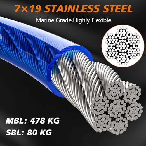 image for XiaZ Dog Tie Out Cable, Runner for Yard Steel Wire Cable with Durable 