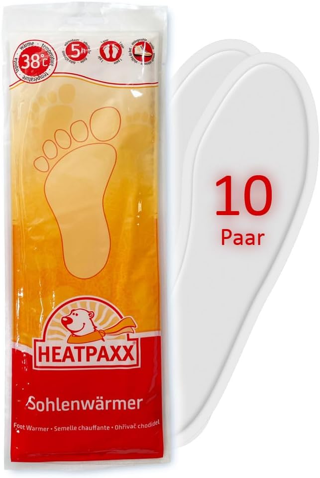 HeatPaxxSole Warmers - Extra Warm Heat Insoles for Home & Travel, Pure Natural and Ready to Use Immediately Practical One Size Fits All Shoes 5, 10 or 30 Pairs