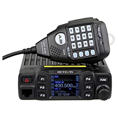 Retevis RT95 Mobile Ham Radio, Dual Band Mobile Radio, Chirp, Dual Speaker, Rotatable LCD Display, 2m 70cm Ham Radio Base Station, Mobile Transceiver with Cable Cover