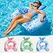 Pool Floats for Adults 3 Pack, Inflatable Pool Float Chairs with Mermaid Tail Design, Cup Holders and Handles for Summer Beach Party