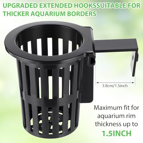 Image of Baderke 8 Pack Aquarium Plant Holder Hanging Aquarium Planter Cup with Extension Hooks for Fish Tank Aquatic Plants Decorations