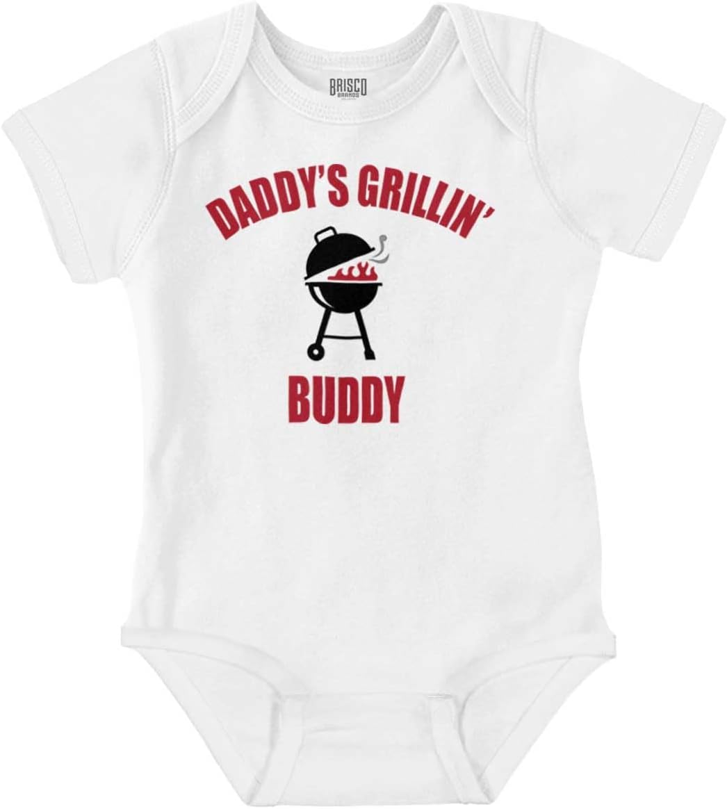 Brisco Brands Fathers Day Daddys Grilling Buddy Baby Romper Boys or Girls
