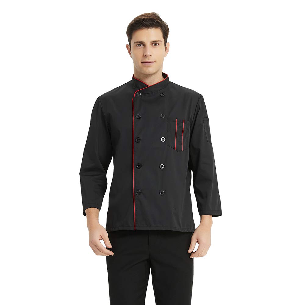 TopTie Unisex Classic Long Sleeve Button Chef Coat