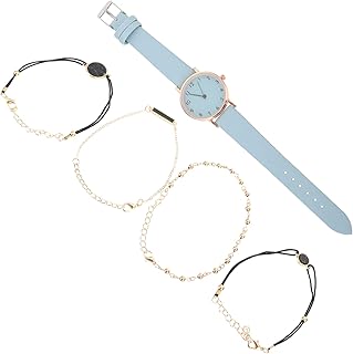 1 conjunto de pulseira de relógio de pulso feminino conjunto de relógio feminino conjunto de lounge feminino e relógio de pulseira para mulheres conjunto de relógio e pulseira de presente relógios de quartzo PU Miss, Conforme mostrado., 21.5X3CM, centímetro