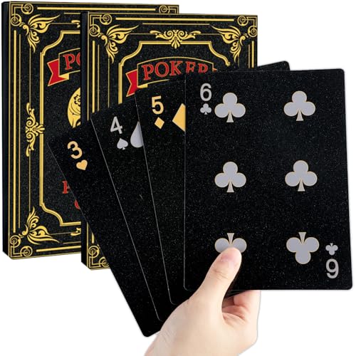 Baraja Jumbo Negra de Póker 5x7 pulgadas con Caja