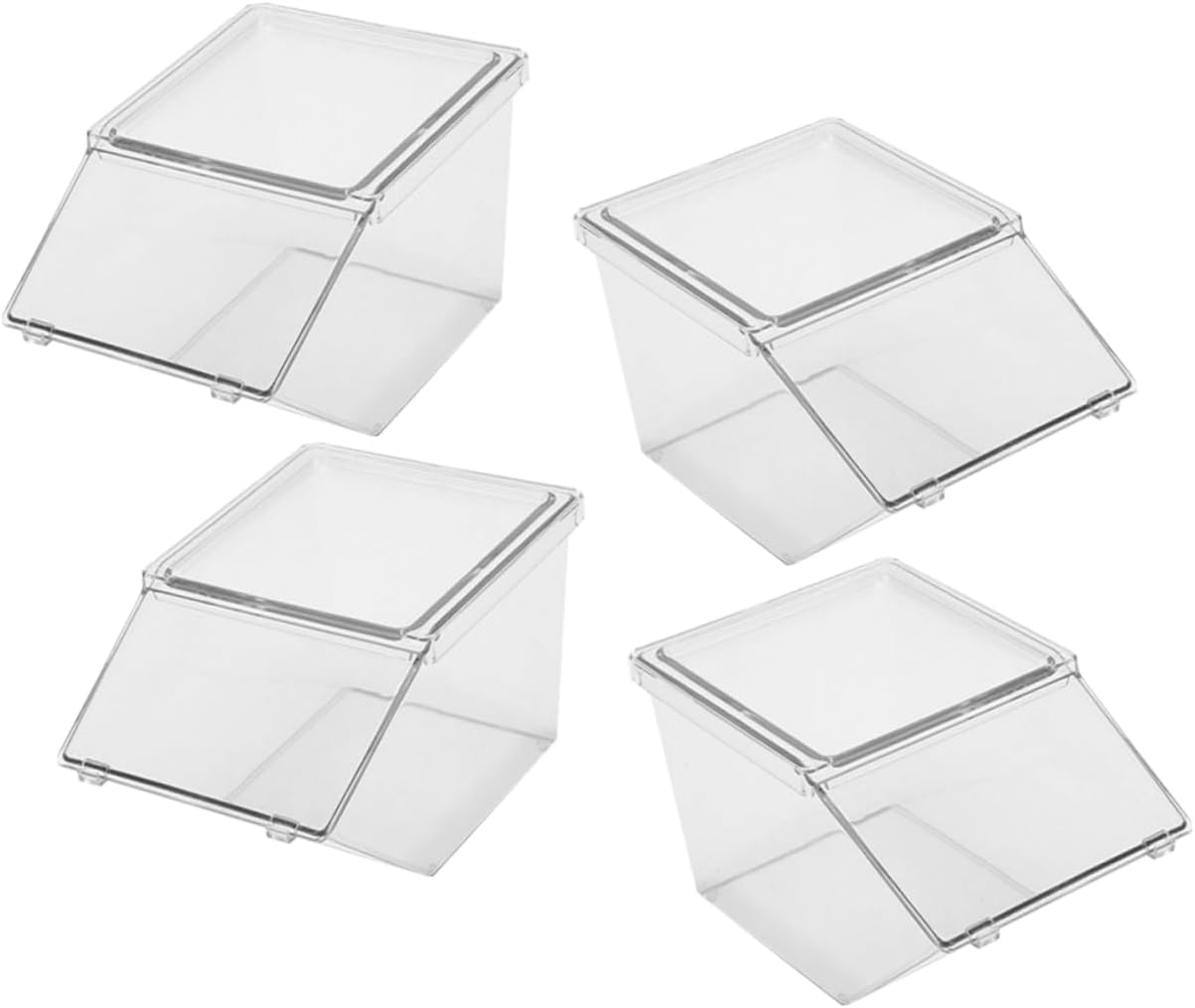 4pcs Stackable Acrylic Tea Bag Organizer Lid Large Capacity Tea Storage Box for Coffee Bar Multi-Functional Sugar Packet Holder Desktop for Home Use