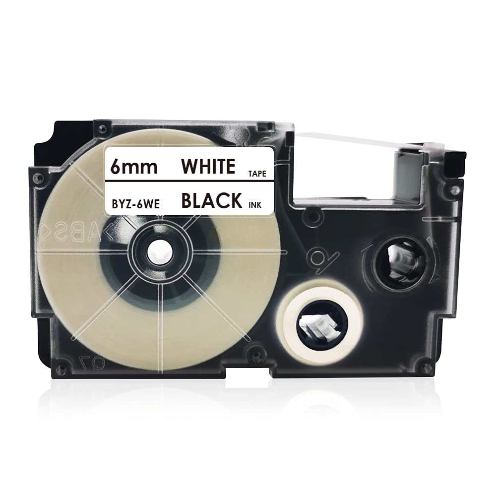 Amazon | Flowerty 互換ネームランド テープ 6mm 白 XR-6WE 白地黒文字
