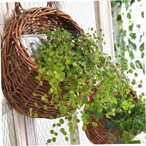 Cesta de almacenamiento tejida a mano con mimbre para colgar en pared 8