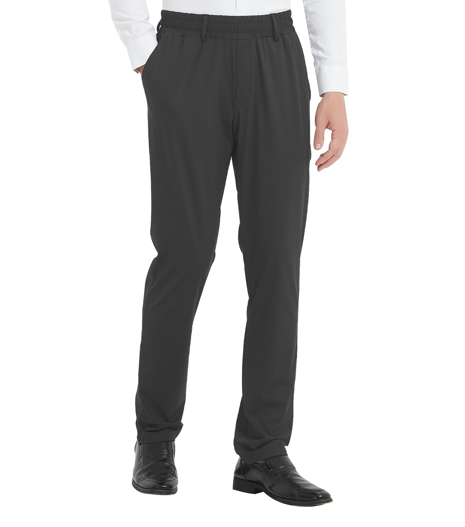 LETAOTAO Mens Elastic Waist Pants for Seniors High Stretch Expandable Waist Pants for Elderly with Magnet Button