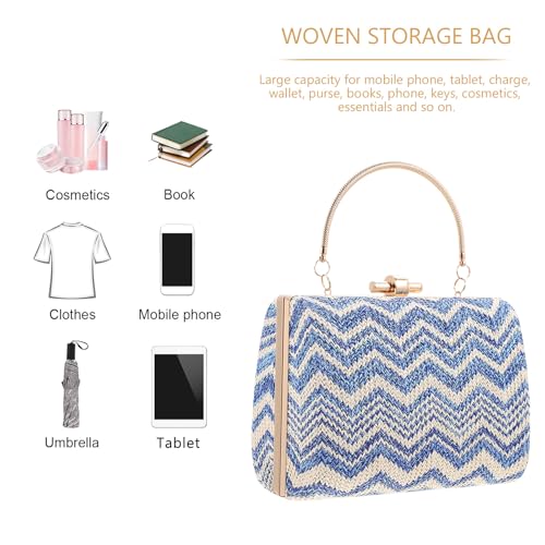 Paquet à tresser bleu sac fourre-tout femme résistant organisé pour plage - 5