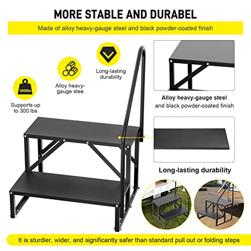 1 Step Stairs 5Th Wheel Stair Hot Tub Steps Outdoor Rv Step Ladder Support Economy Stair Riser Quick Eases Boarding And Exitingfor Rvs And Travel Camper Trailers Non Slip Assist Handrail #TOP2