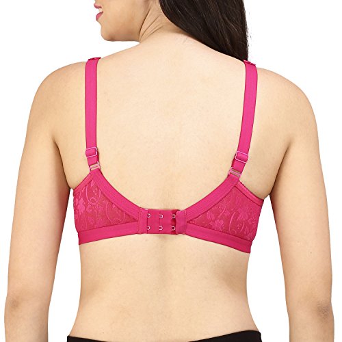 Image of Bralux C Cup Bra for Women Plus Size Lace Bra Non-Padded Wirefree Full Coverage Bridal Bra