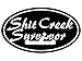 BLACK Oval Shit Creek Survivor Sticker (funny canoe kayak)
