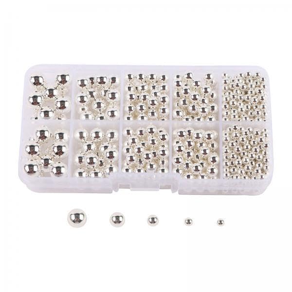 SNAPPSY 3xArtificial Pearl Beads No Hole 4/5/6/8/10mm for Hats Table Scatter Clothes Argent-picture-26