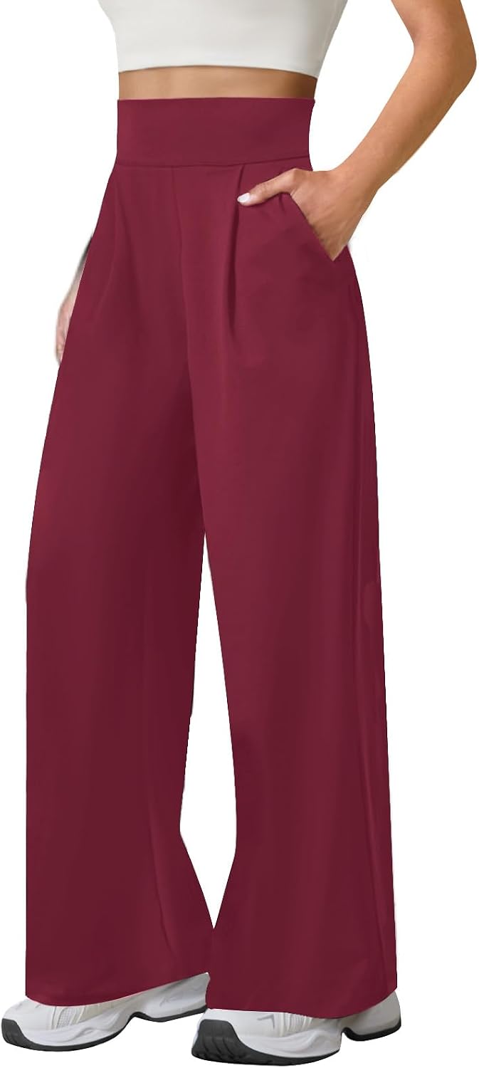 JEKAOYI Womens Wide Leg Yoga Pants Casual Work Trousers with Pockets