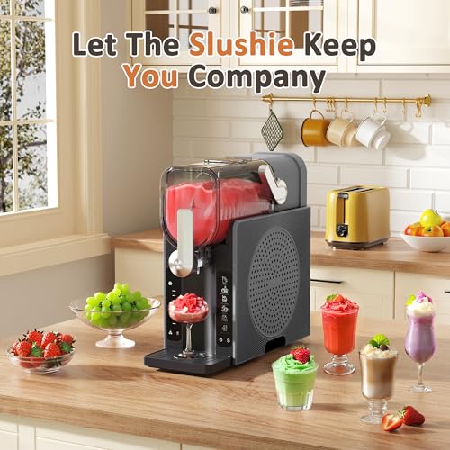 Slushie Machine, Slushy for Home No Ice Need, Professional Frozen Drink Maker & Margarita Machine, 6 Presets for Milkshakes, Frappés, Slush, Ice Cream, Black - Thumbnail 2
