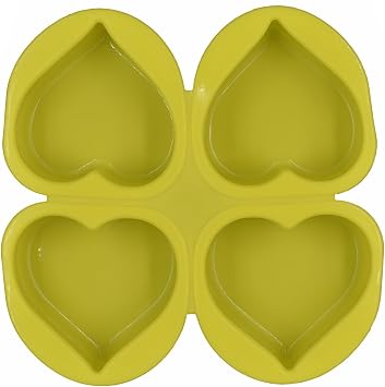 4Pcs Heart Shape Soap Making Silicone Mold Home DIY Handmade Craft Mould, Each Size Around 3" x 2.5" x 1.2"