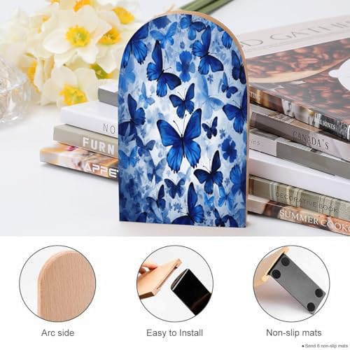 Sujetalibros resistentes de madera con mariposas para sujetar libros 5