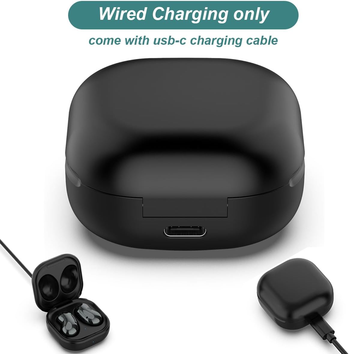 Charging Case for Galaxy Buds Live SM-R180, Replacement Charger Dock Station for Samsung Galaxy Buds Live Wireless Bluetooth 5.0 Earbuds (Black) - Image 4