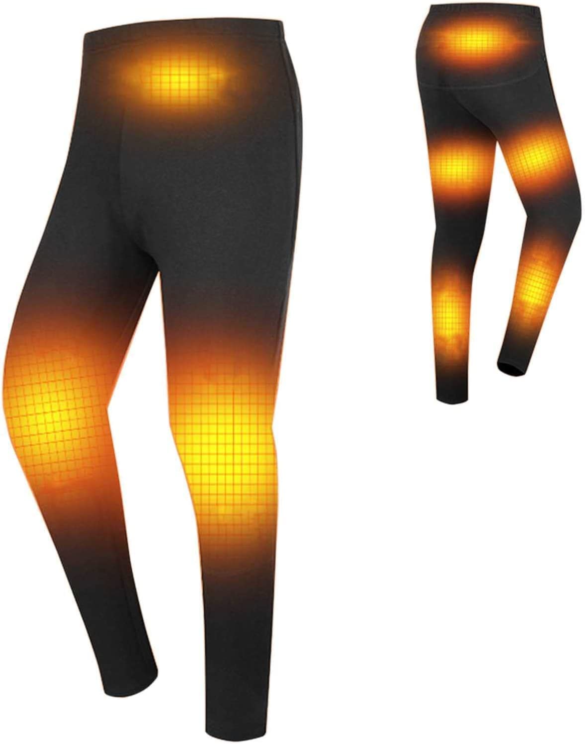Pantalones de Capa Base con Forro Polar for Hombres y Mujeres, Mallas térmicas térmicas, 8 Zonas de calefacción, batería no incluida (Color : Male Black, Size : M-Medium)