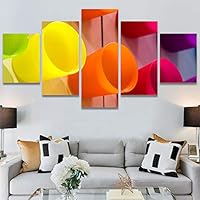 SIGNWIN 5 Panel Canvas Wall Art Abstract Architecture Modern Artwork for Home Decorations Ready to Hang - 60