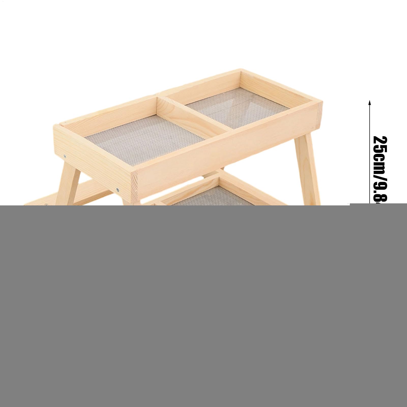 Tavolo da picnic per galline – Legno di pino 38 x 38 x 25 cm | Mangiatoia per galline artigianale senza sprechi, tavolo da picnic in legno carbonizzato con 4 scomparti | pollame, anatre, uccelli