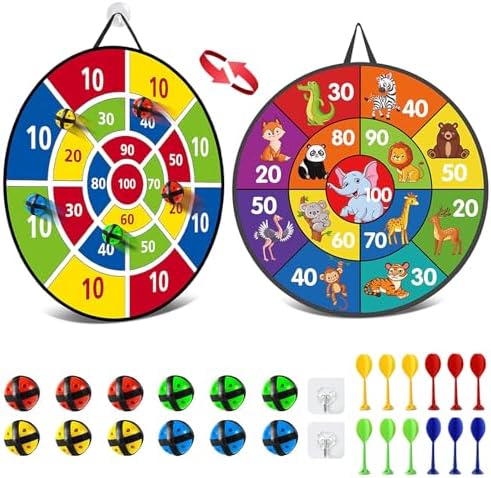 RoxNvm Dartscheibe Kinder, Klett Dartscheibe Kinder 26 inches,Dop...