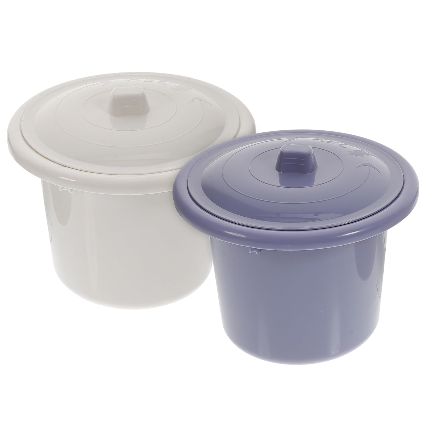 ERINGOGO 2Pcs Portable Urine Potty Spittoon with Lid Lightweight Plastic Travel Urinal for Home and Outdoor Use Random Color Easy to Clean Non Slip Base Compact Design