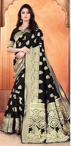 Image of Women's Kanjivaram Ptinted Soft Silk Banarasi Saree With Unstitched Matching Bloue Piece | Saree for Women